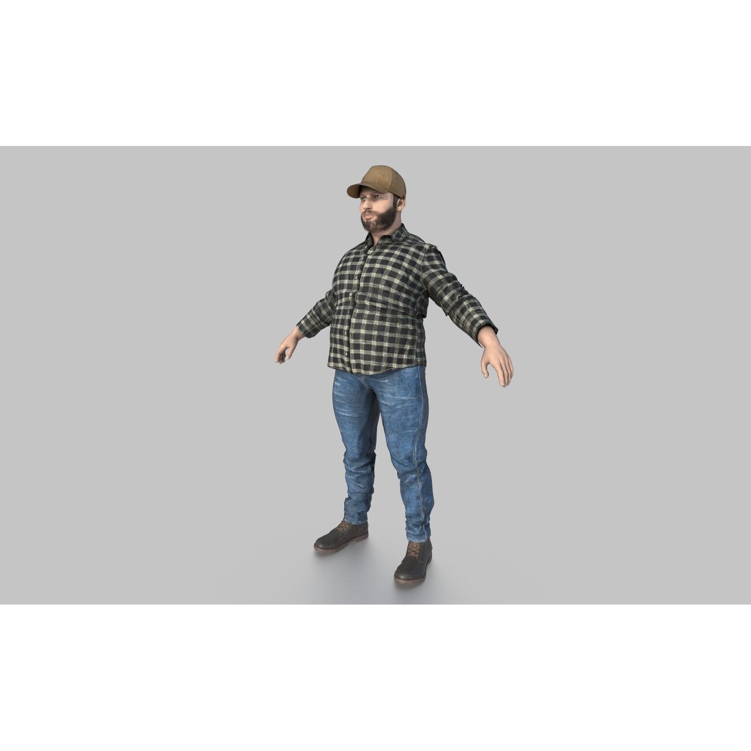 Truck Driver - Low-Poly Game-Ready 3D Model - View 3