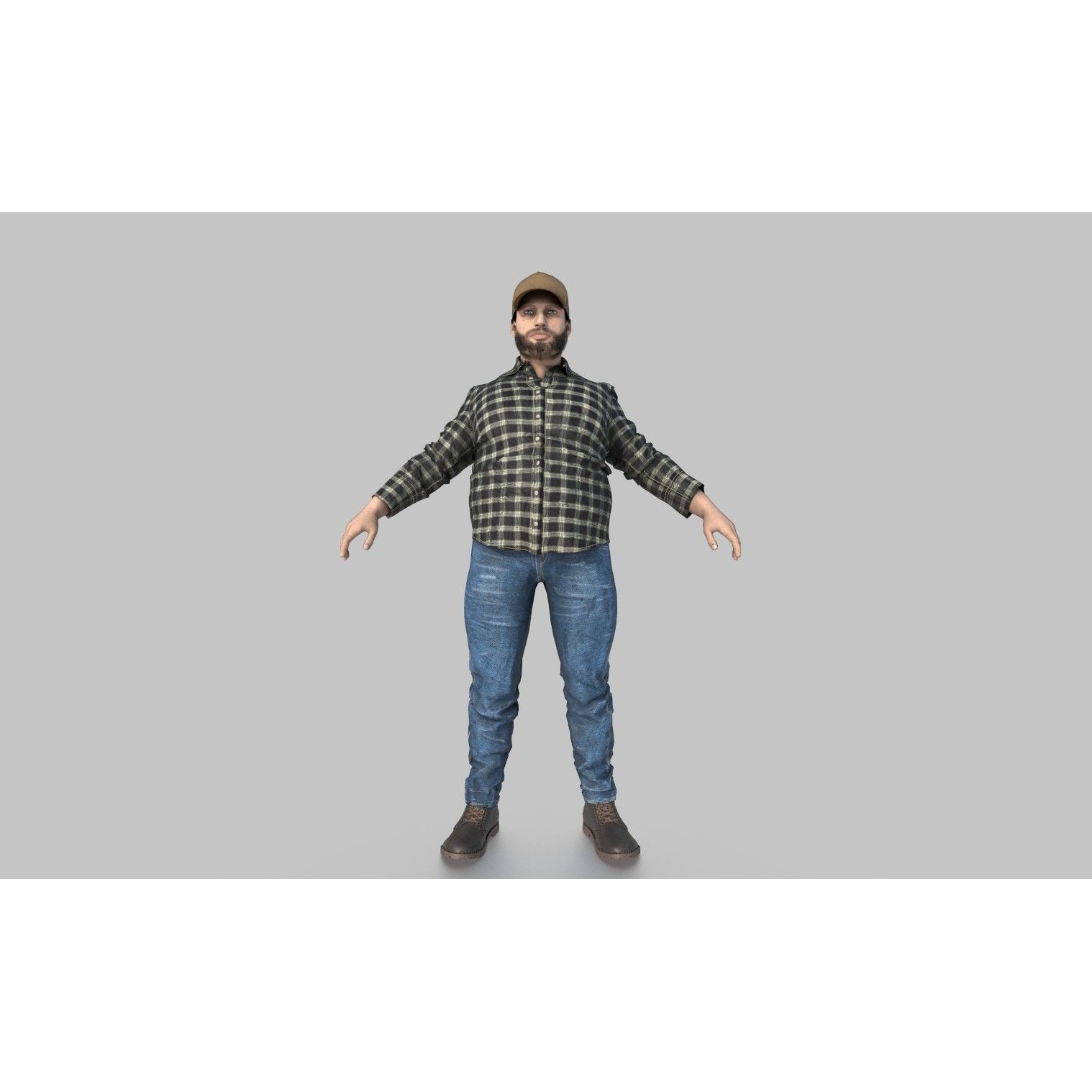 Truck Driver - Low-Poly Game-Ready 3D Model - View 4