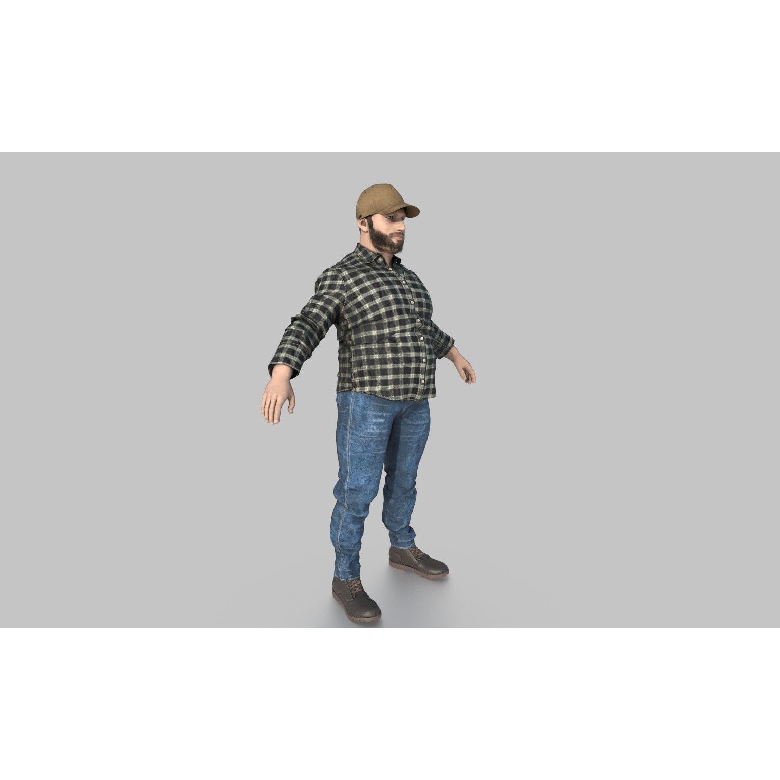 Truck Driver - Low-Poly Game-Ready 3D Model - View 5