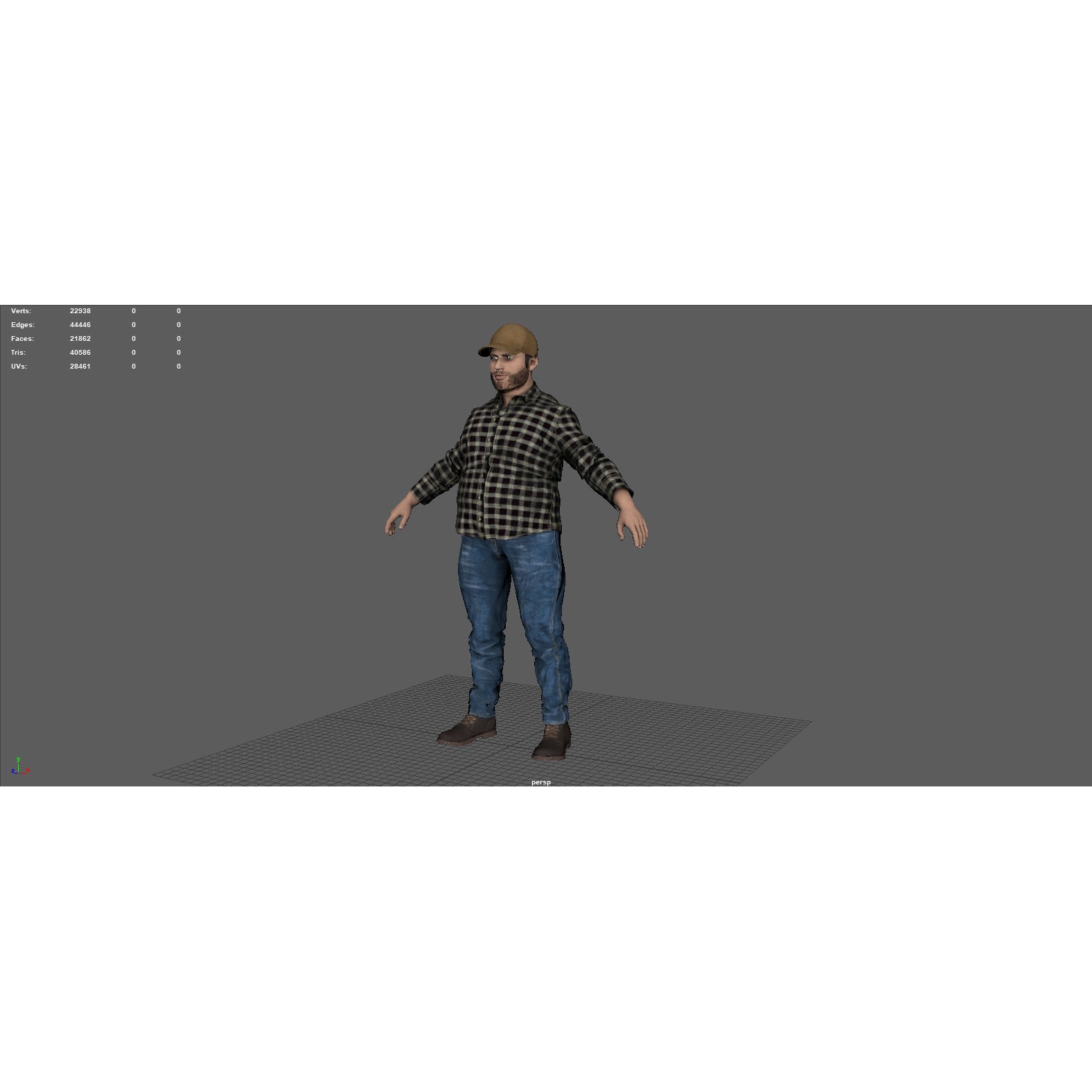 Truck Driver - Low-Poly Game-Ready 3D Model - View 6