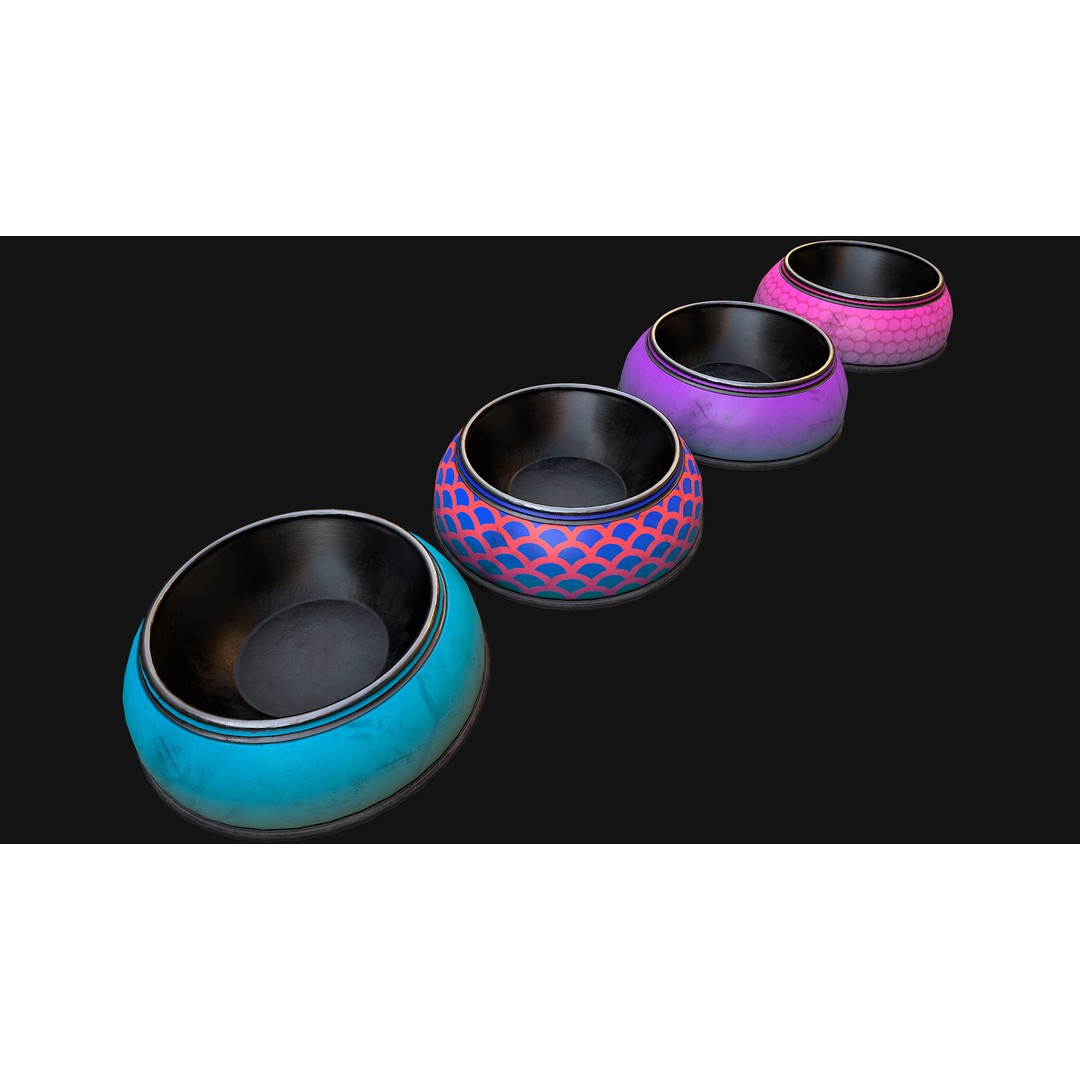 Pet Food Bowl 3D Model – Low Poly Game Ready Asset, FBX & Blender - View 12