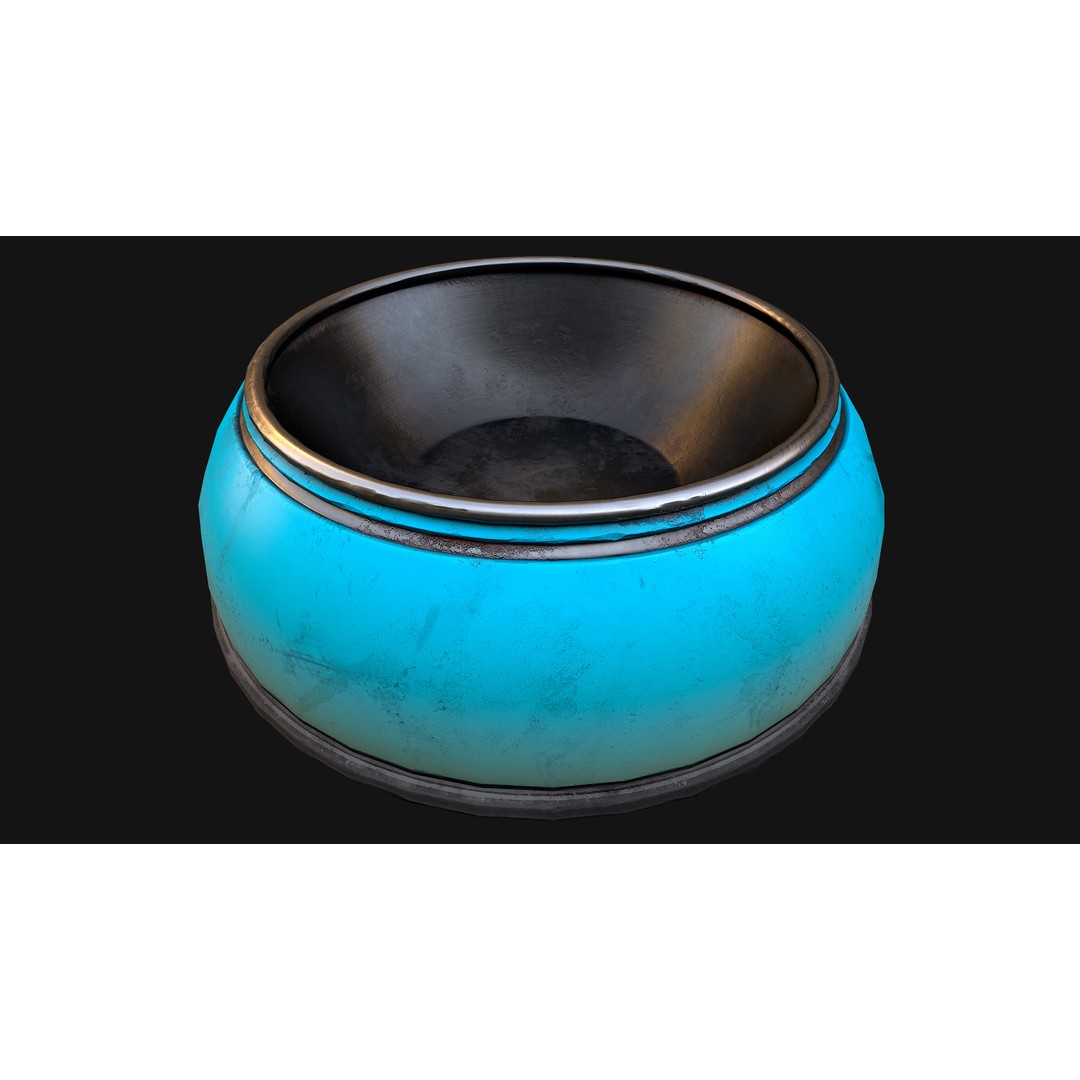 Pet Food Bowl 3D Model – Low Poly Game Ready Asset, FBX & Blender - View 14