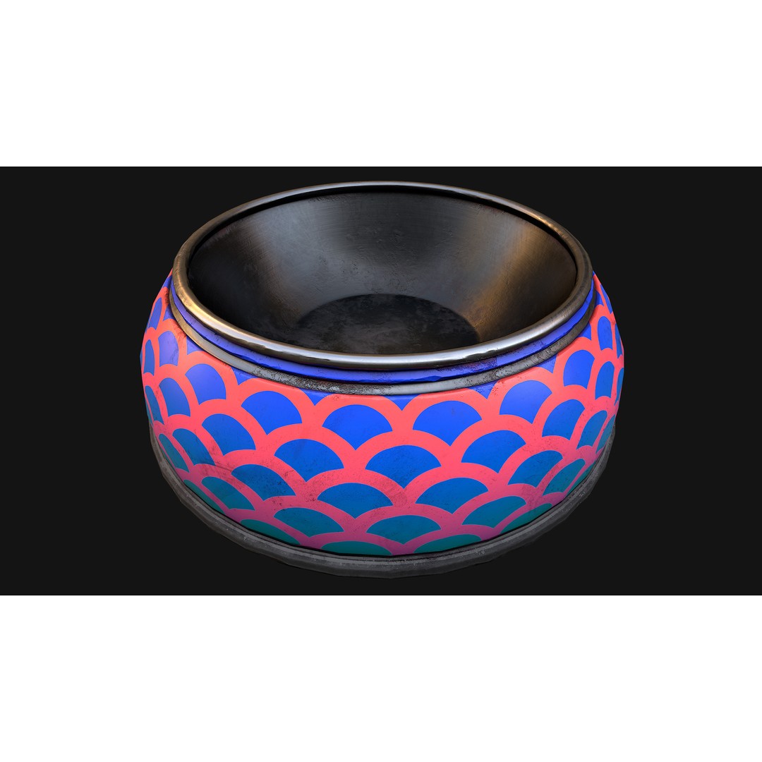 Pet Food Bowl 3D Model – Low Poly Game Ready Asset, FBX & Blender - View 15
