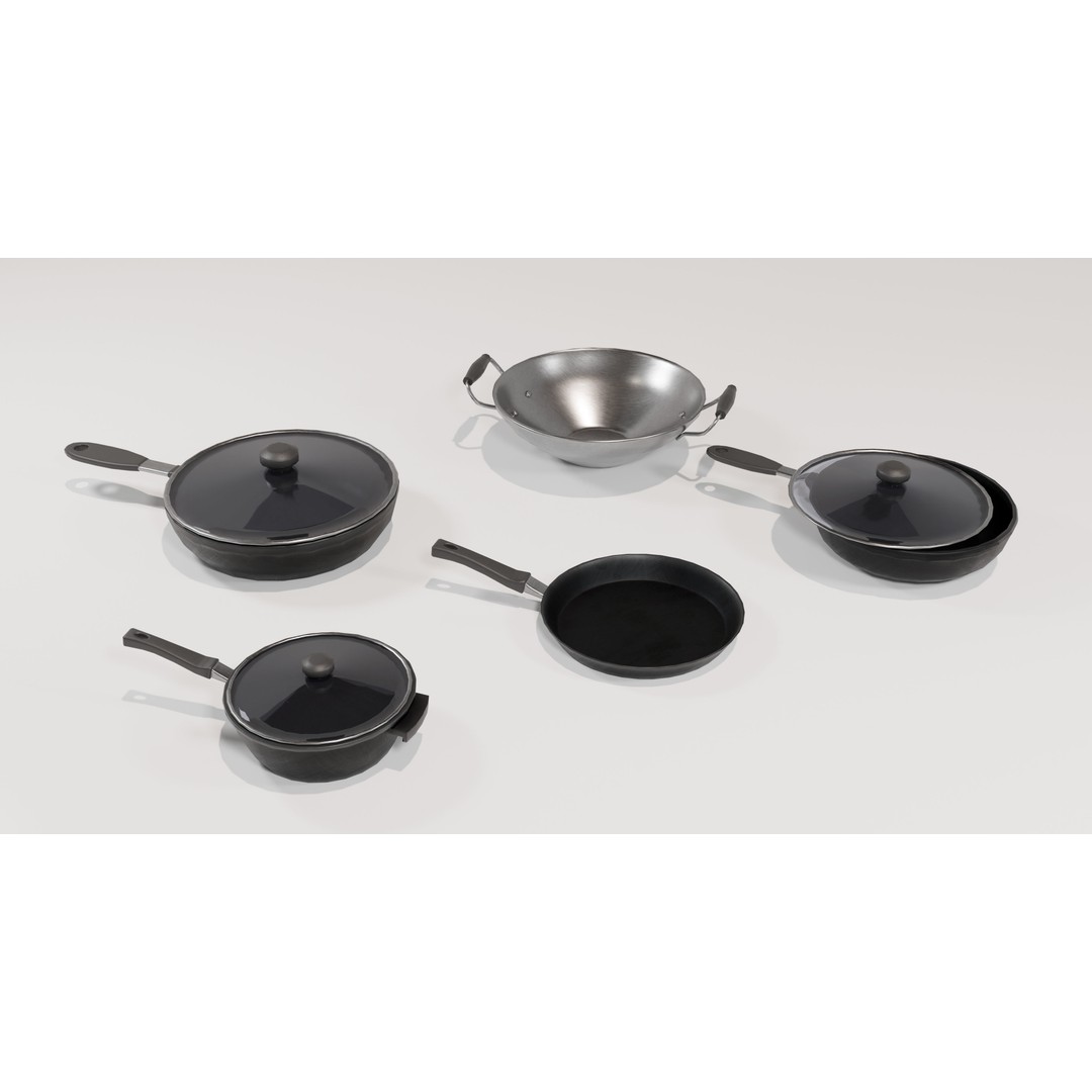 Low-Poly Tableware 3D Model – Game Ready PBR Kitchen Assets, FBX - View 6