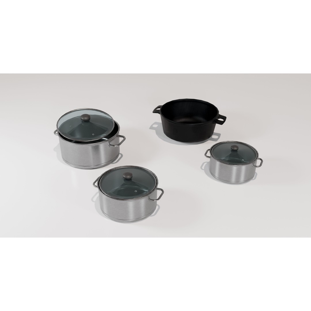 Low-Poly Tableware 3D Model – Game Ready PBR Kitchen Assets, FBX - View 7