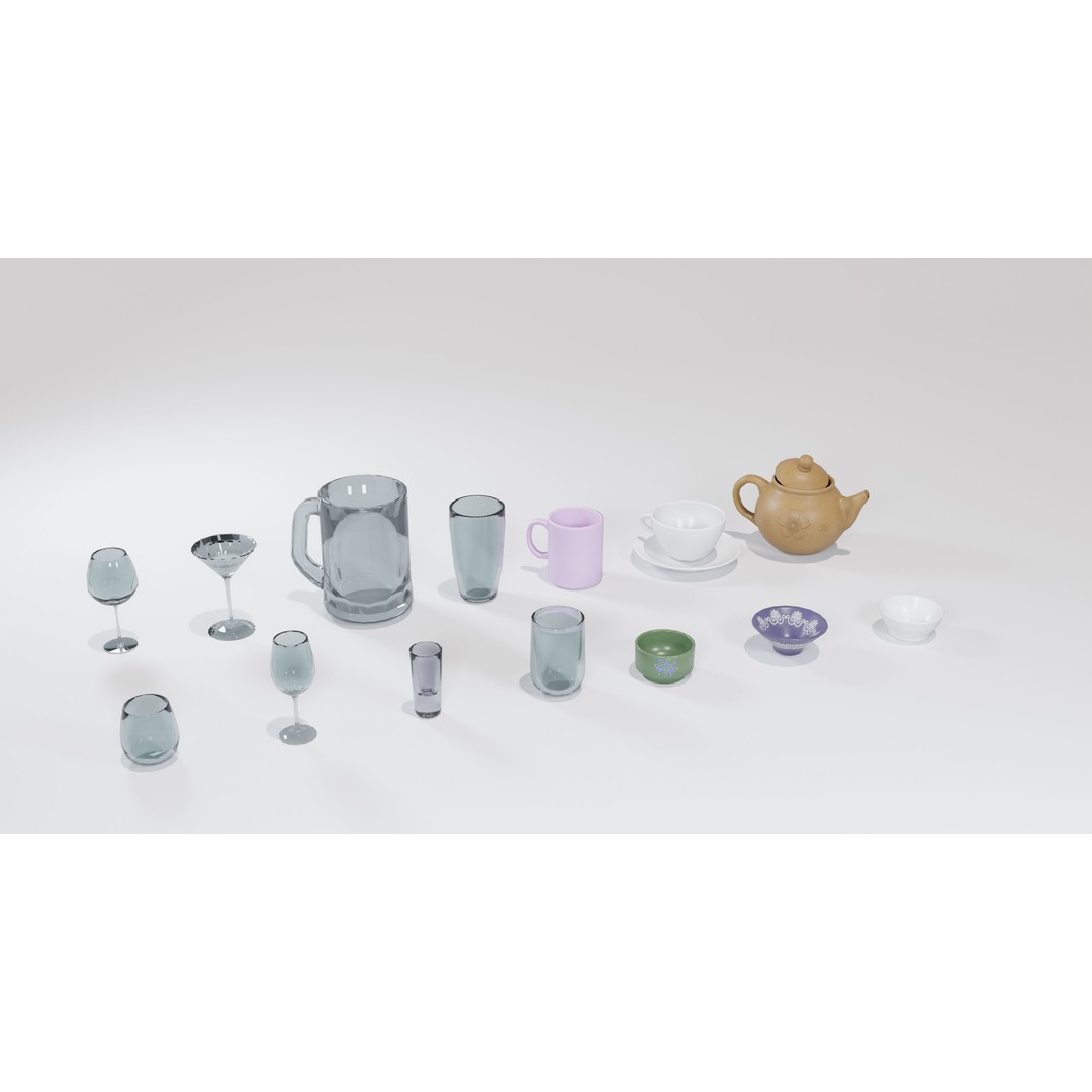 Low-Poly Tableware 3D Model – Game Ready PBR Kitchen Assets, FBX - View 9