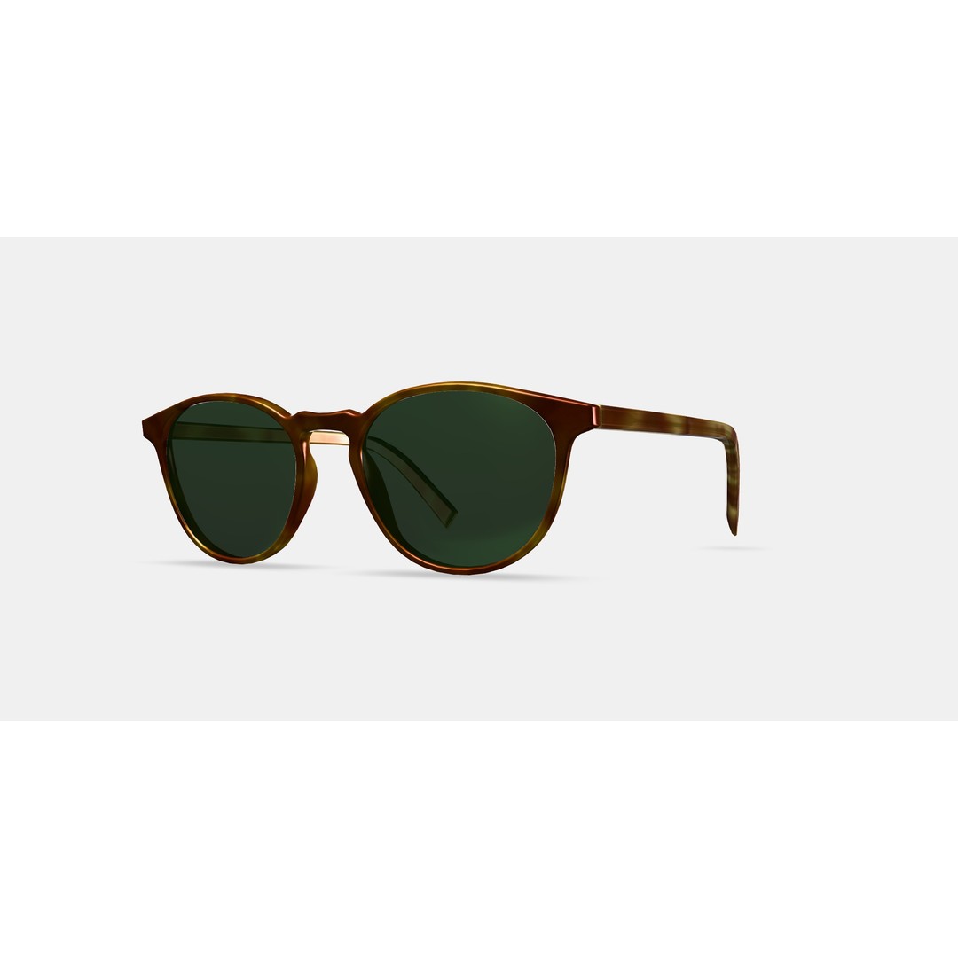 Butler Sunglasses 3D Model – Low Poly Butterscotch Tortoise Asset - View 14