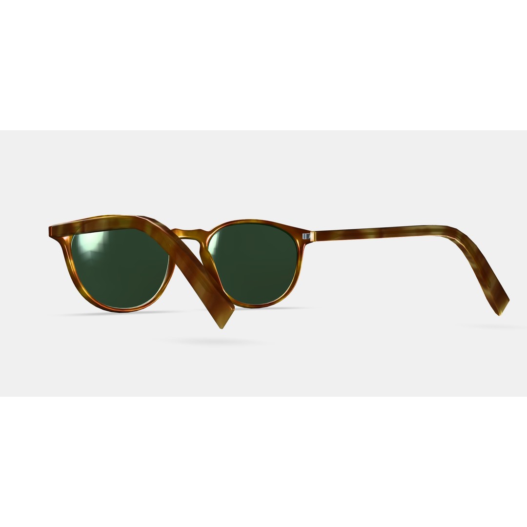 Butler Sunglasses 3D Model – Low Poly Butterscotch Tortoise Asset - View 4
