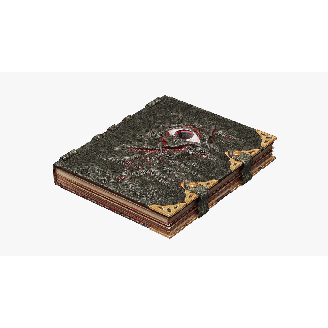 Witch Eye Book 3D Model – Antique Snakeskin Cover, PBR Textures - View 4