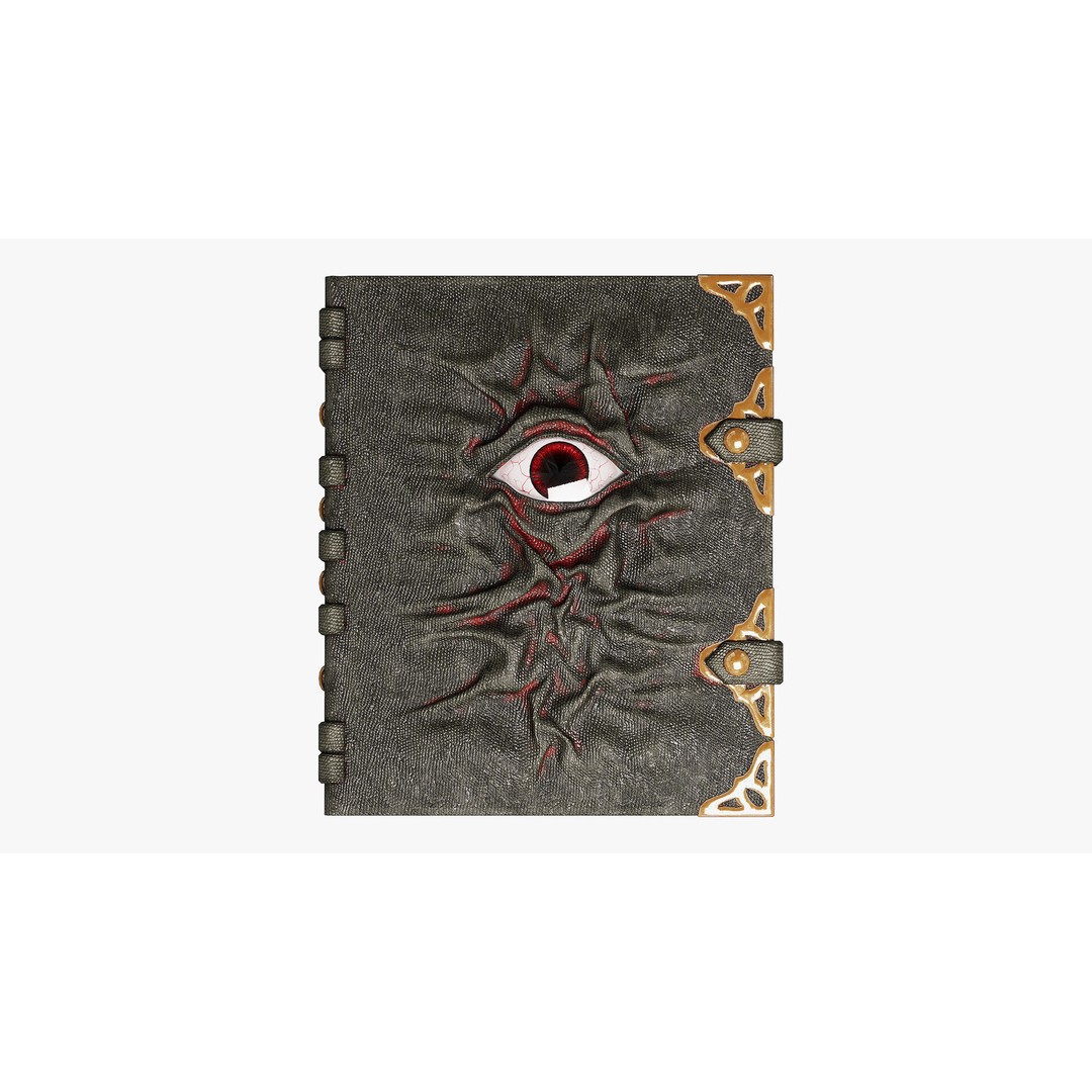 Witch Eye Book 3D Model – Antique Snakeskin Cover, PBR Textures - View 5