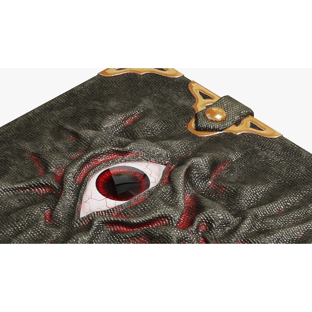 Witch Eye Book 3D Model – Antique Snakeskin Cover, PBR Textures - View 6