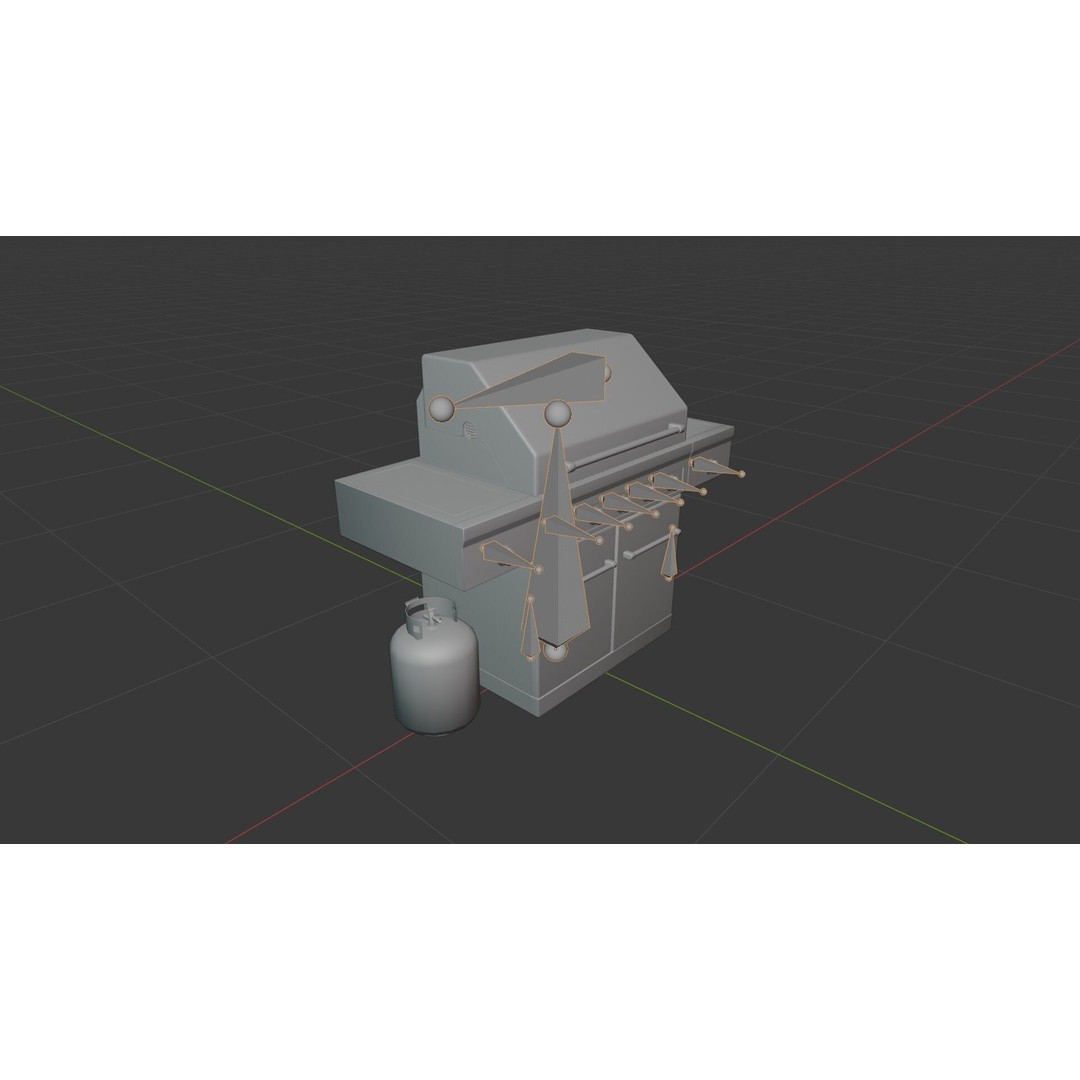 Propane Grill 3D Model – Low Poly Game Asset, FBX, Blender - View 11