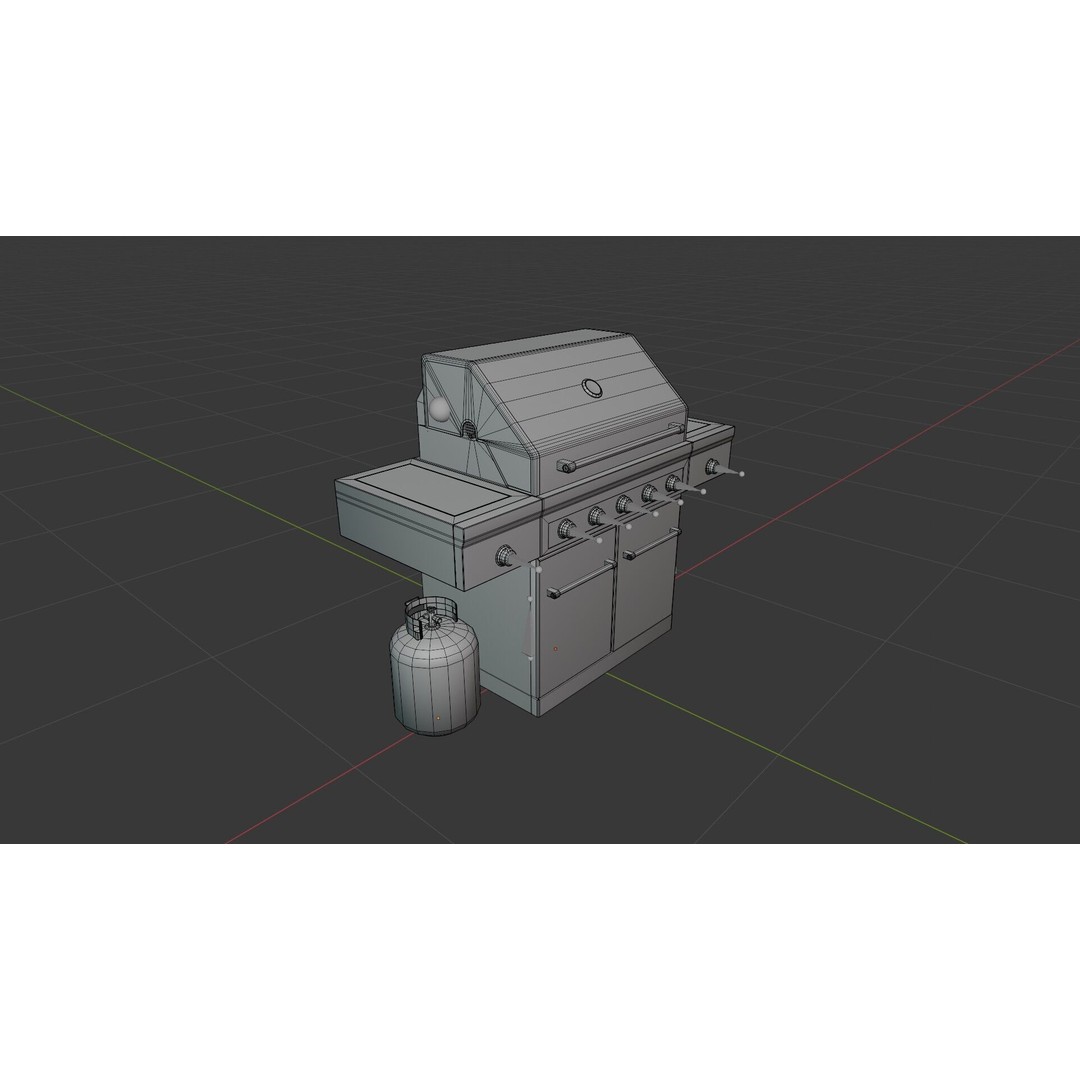 Propane Grill 3D Model – Low Poly Game Asset, FBX, Blender - View 12