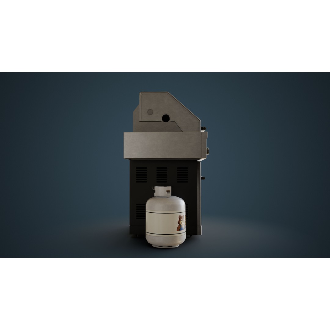 Propane Grill 3D Model – Low Poly Game Asset, FBX, Blender - View 9