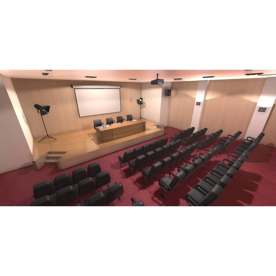 Conference Room 3D Model – Low Poly Interior Asset for Unity - View 10