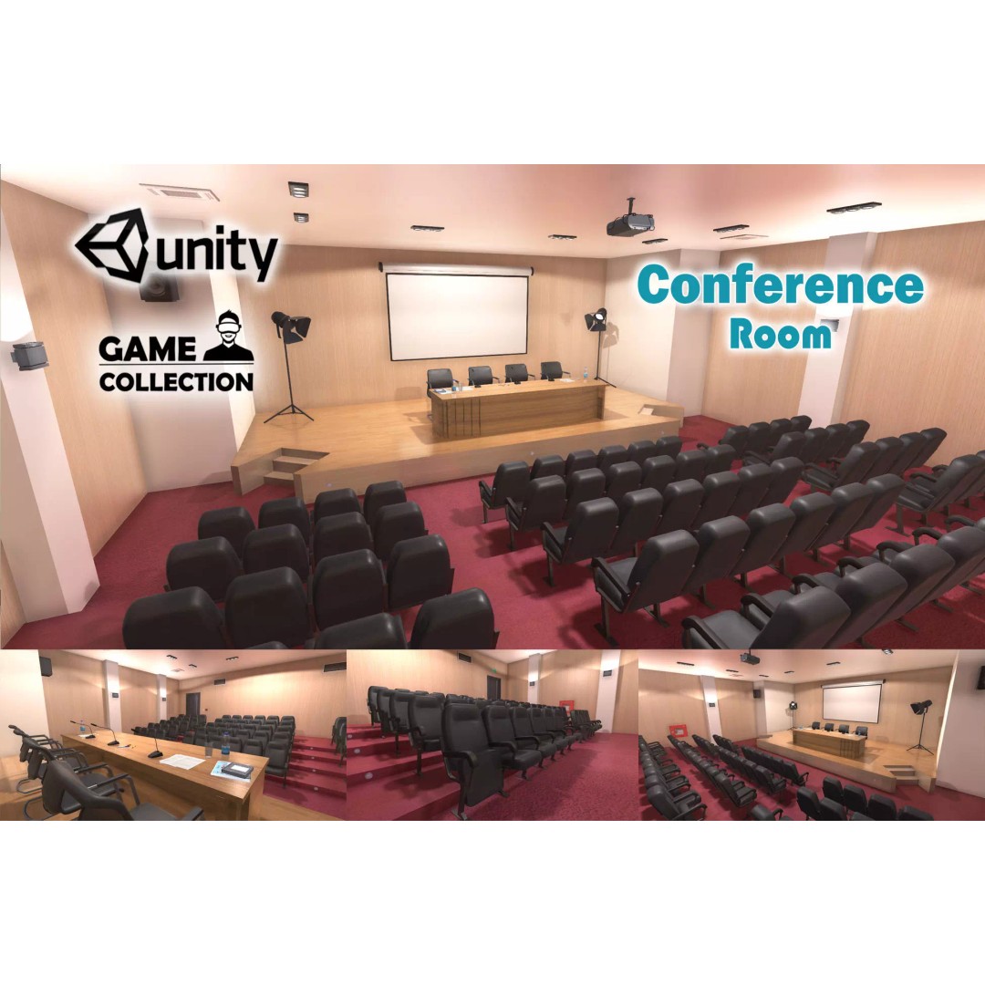 Conference Room 3D Model – Low Poly Interior Asset for Unity - View 2