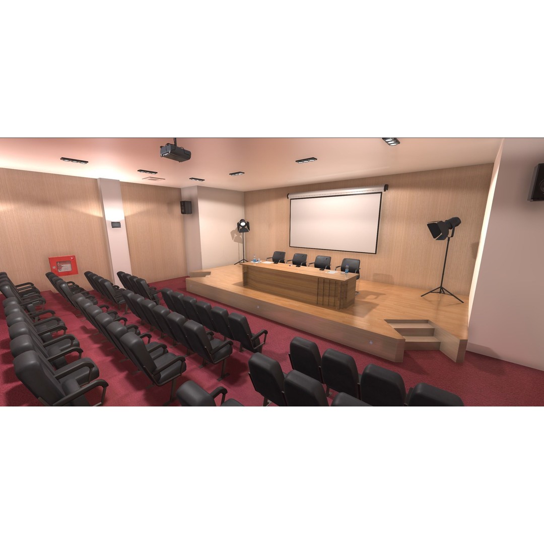 Conference Room 3D Model – Low Poly Interior Asset for Unity - View 4