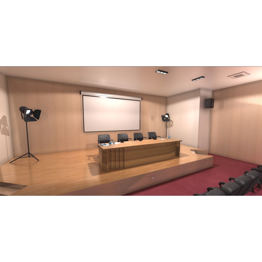 Conference Room 3D Model – Low Poly Interior Asset for Unity - View 5
