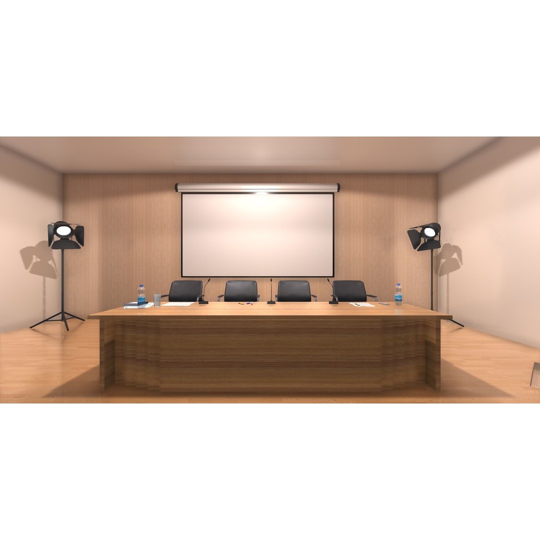 Conference Room 3D Model – Low Poly Interior Asset for Unity - View 8