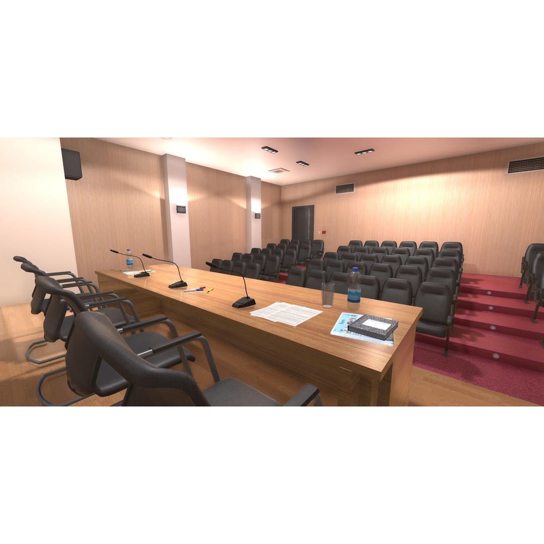 Conference Room 3D Model – Low Poly Interior Asset for Unity - View 9