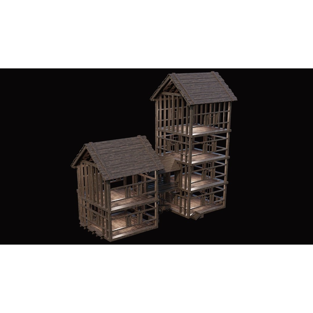 Medieval Village House 3D Model – Low Poly Game Asset, FBX & OBJ - View 16