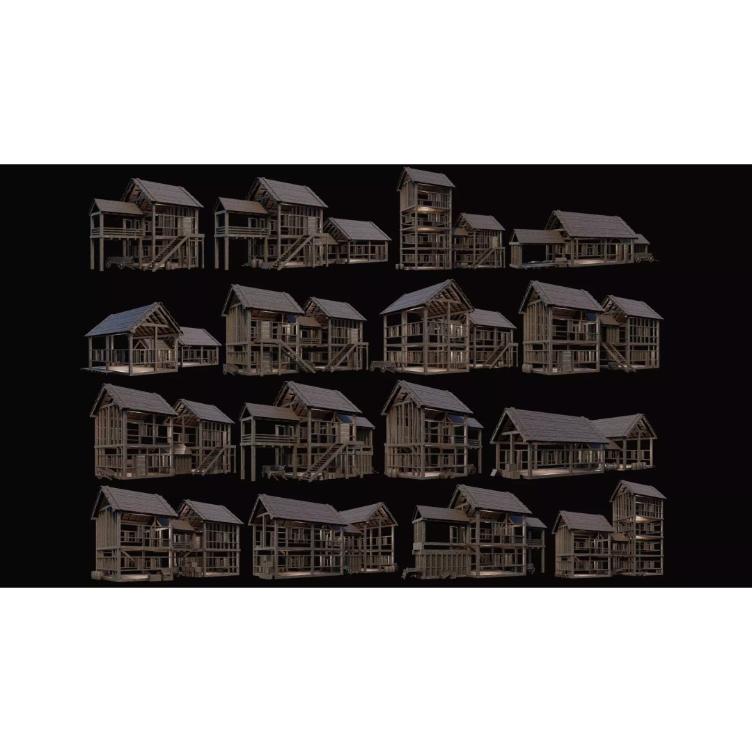Medieval Village House 3D Model – Low Poly Game Asset, FBX & OBJ - View 2
