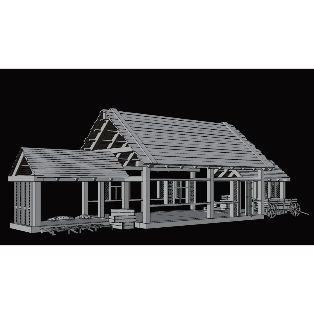 Medieval Village House 3D Model – Low Poly Game Asset, FBX & OBJ - View 22