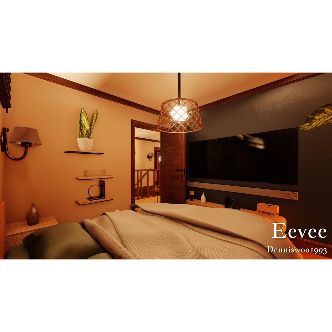 Modular Classic American House 3D Model – Low Poly Game Asset, Blender, FBX