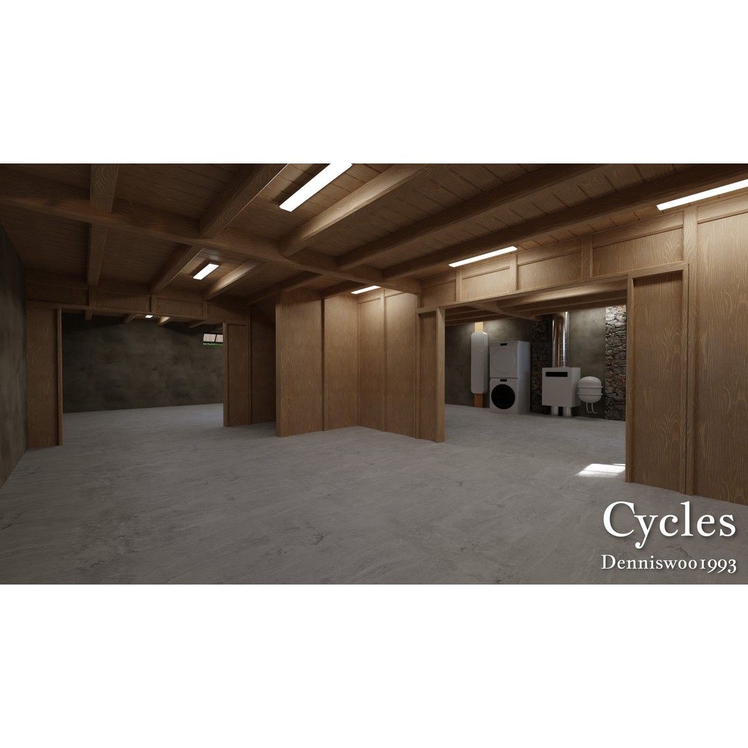 Modular Classic American House 3D Model – Low Poly Game Asset, Blender, FBX - View 12