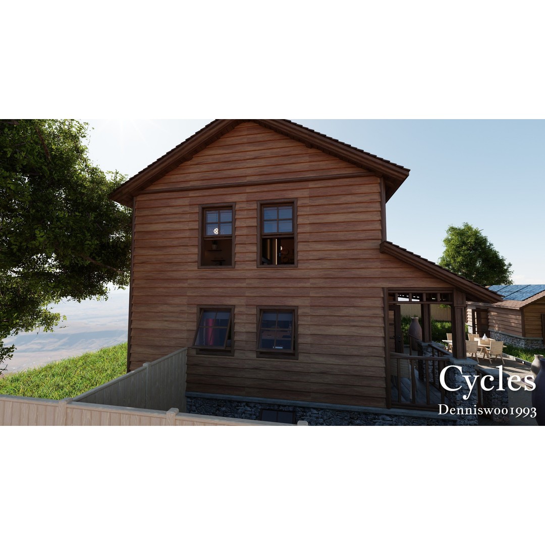 Modular Classic American House 3D Model – Low Poly Game Asset, Blender, FBX - View 19