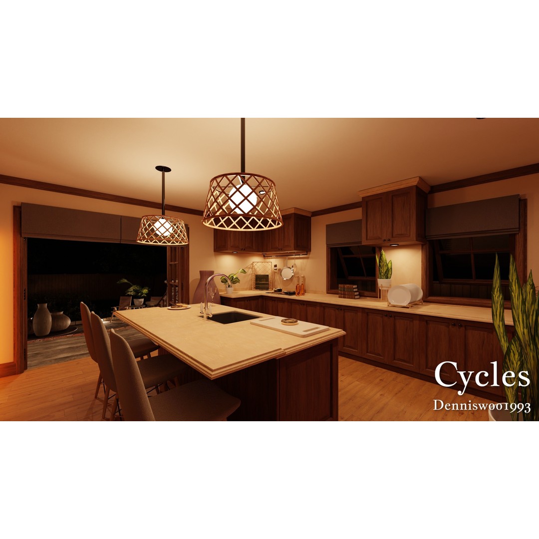 Modular Classic American House 3D Model – Low Poly Game Asset, Blender, FBX - View 23