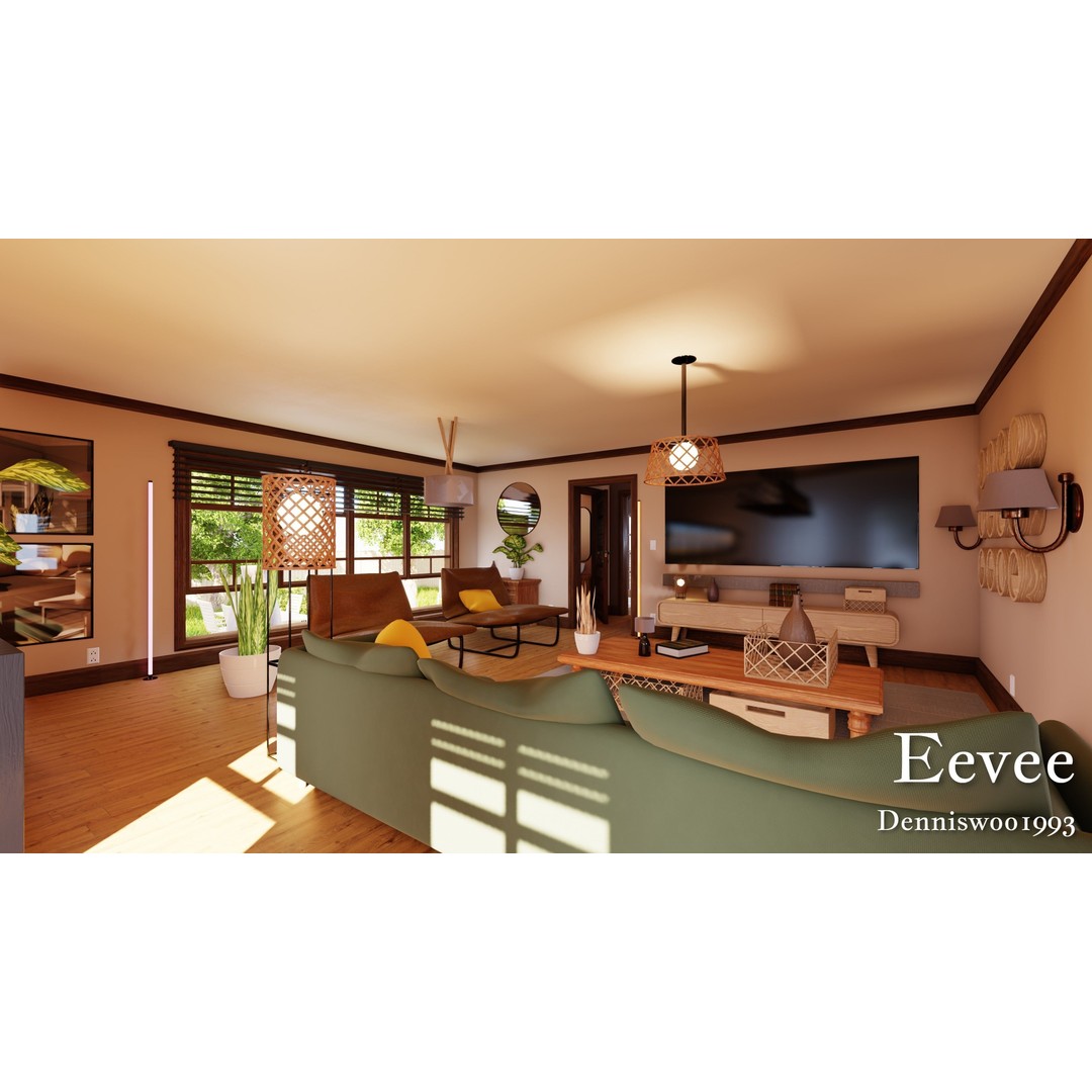 Modular Classic American House 3D Model – Low Poly Game Asset, Blender, FBX - View 29