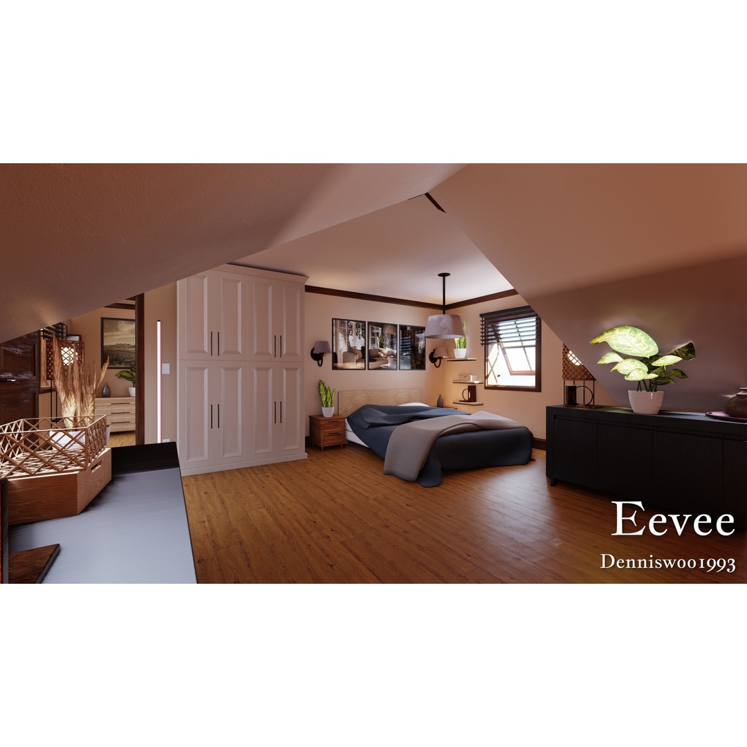 Modular Classic American House 3D Model – Low Poly Game Asset, Blender, FBX - View 35