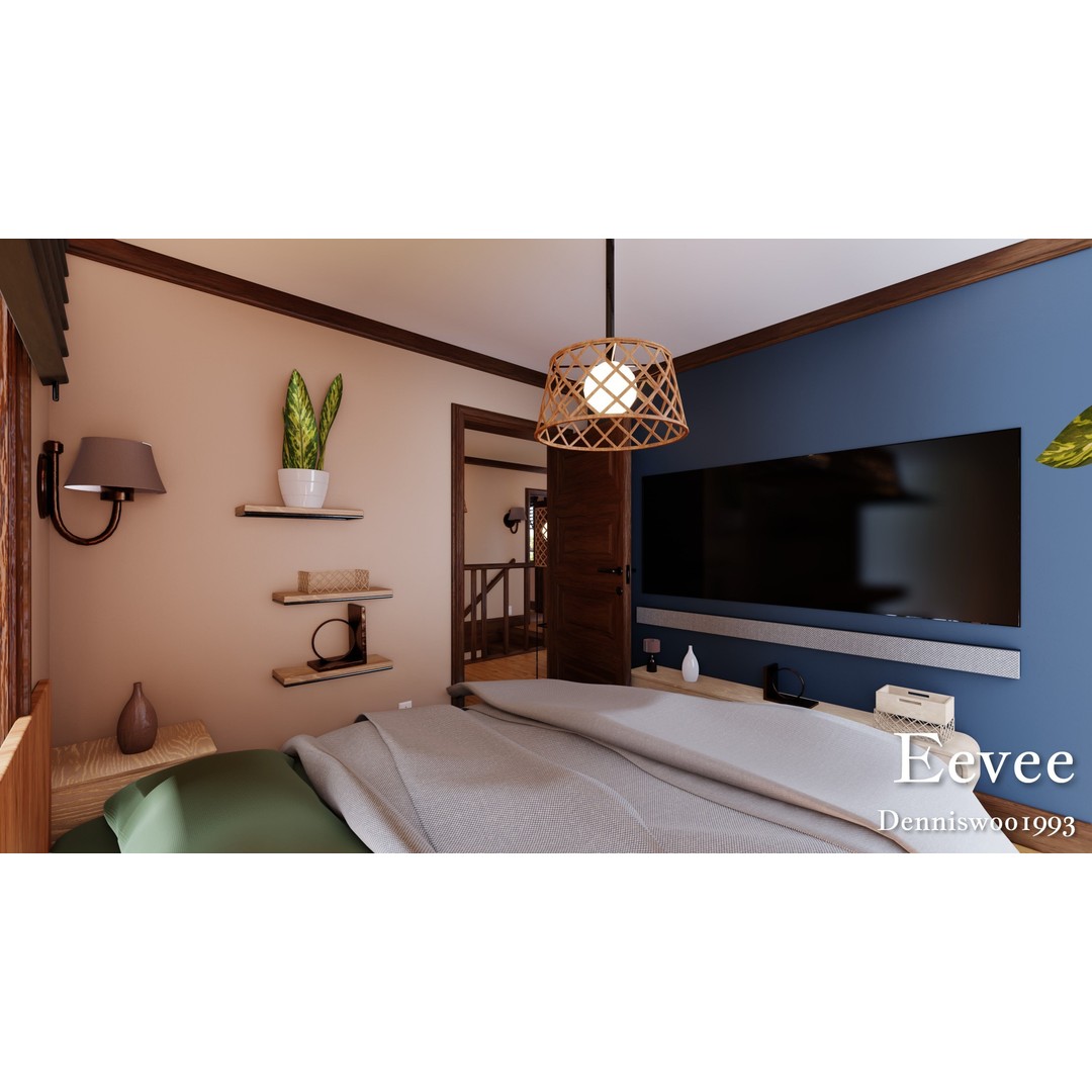 Modular Classic American House 3D Model – Low Poly Game Asset, Blender, FBX - View 37