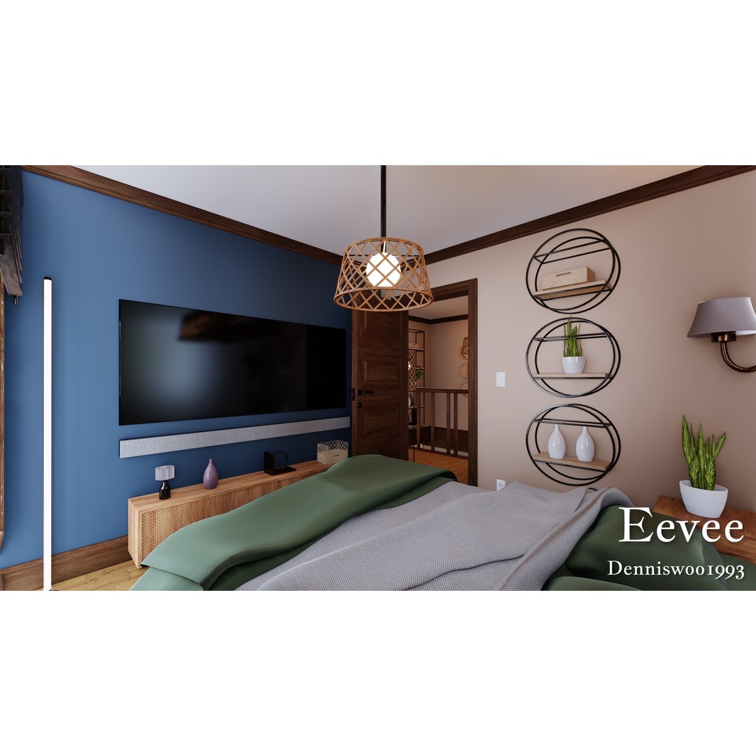 Modular Classic American House 3D Model – Low Poly Game Asset, Blender, FBX - View 38