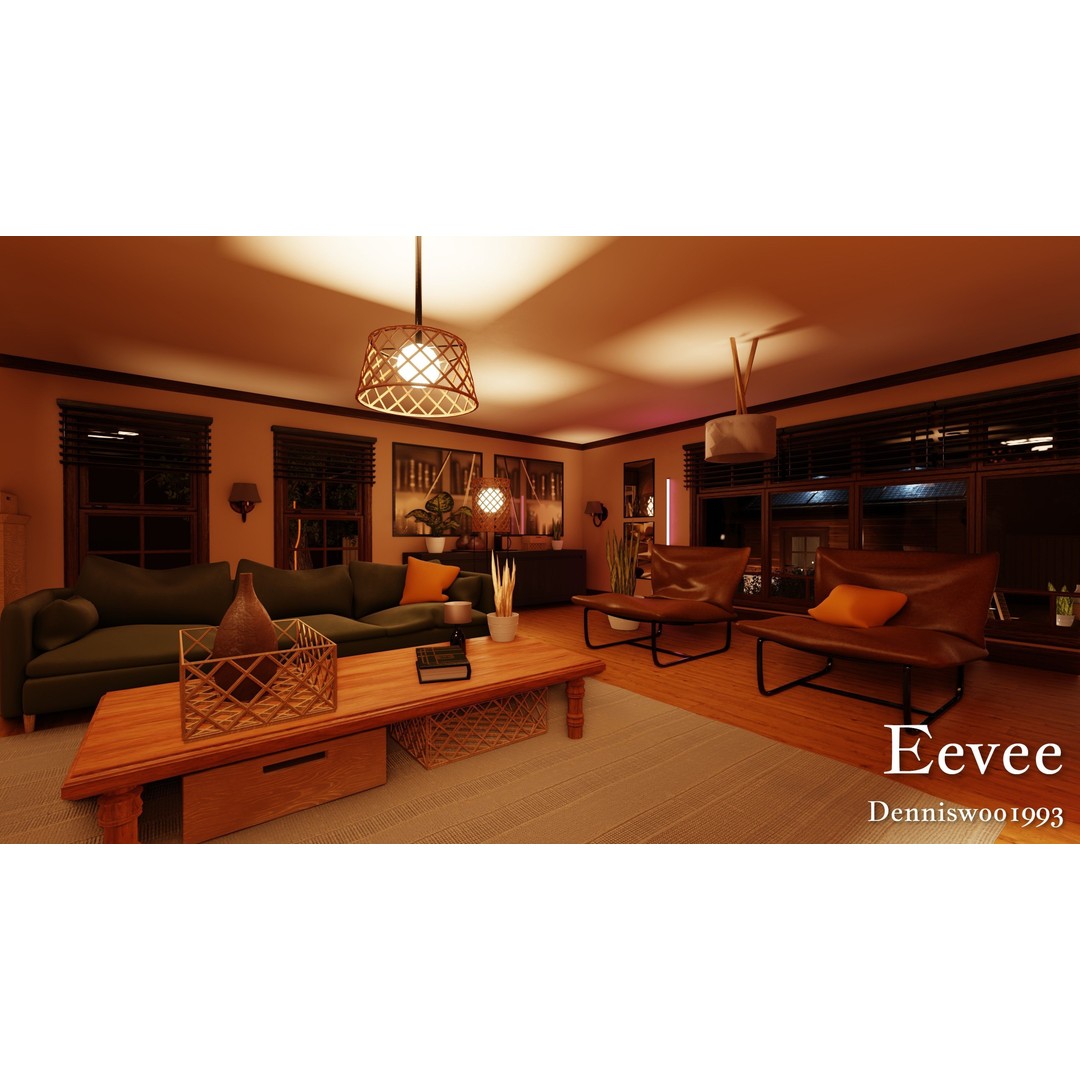Modular Classic American House 3D Model – Low Poly Game Asset, Blender, FBX - View 41