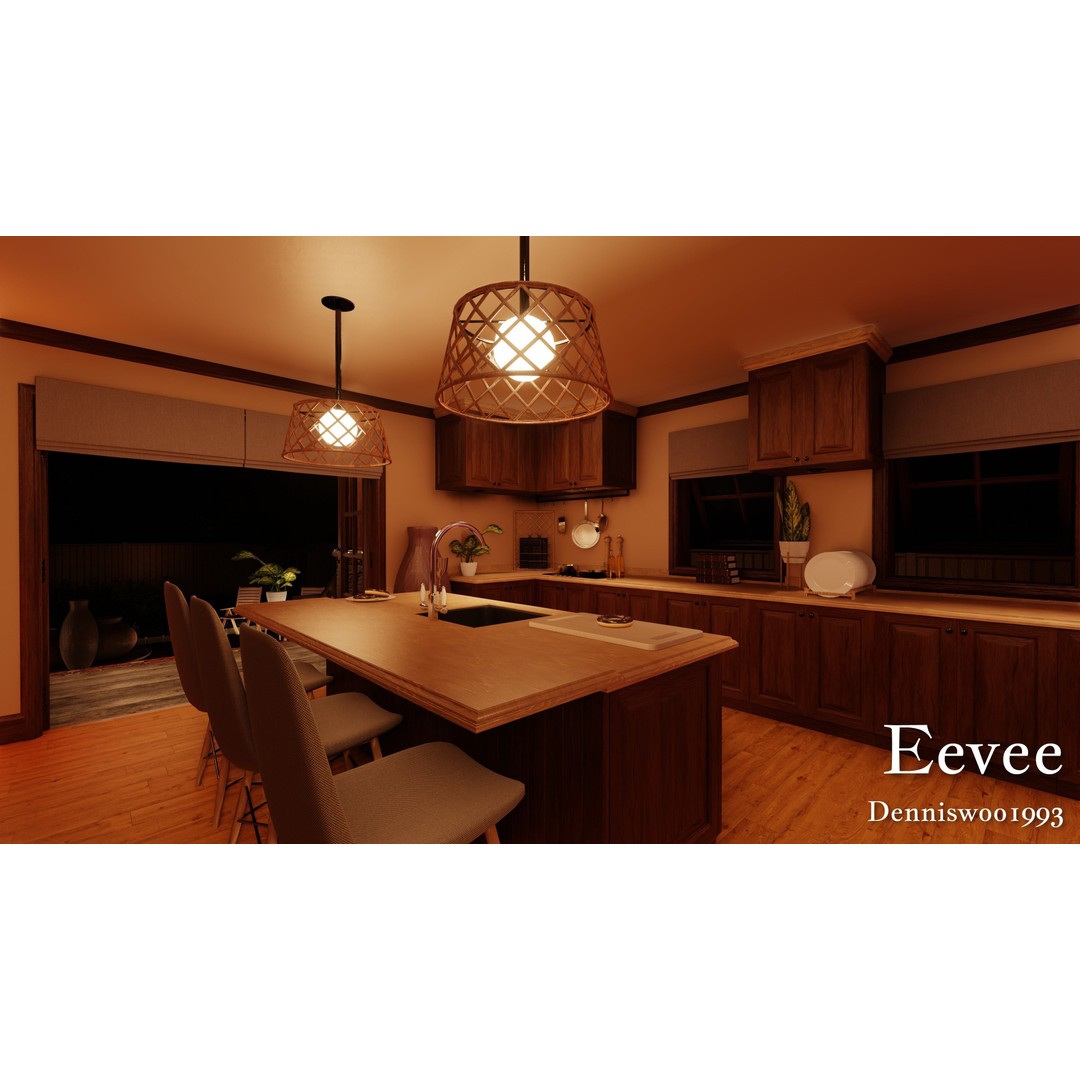 Modular Classic American House 3D Model – Low Poly Game Asset, Blender, FBX - View 42