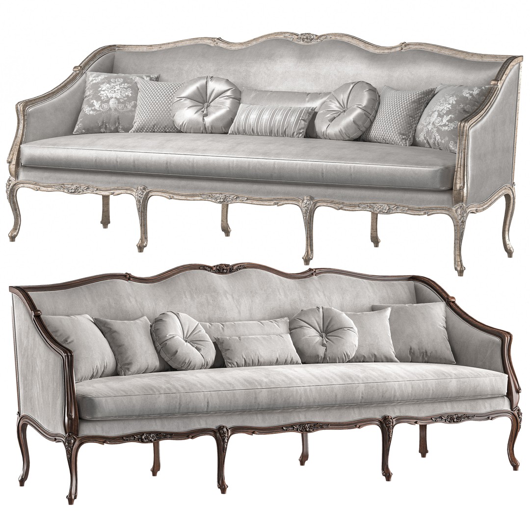 Provincial Sofa 3D Model – Classical Furniture, FBX, PBR Textures - View 3