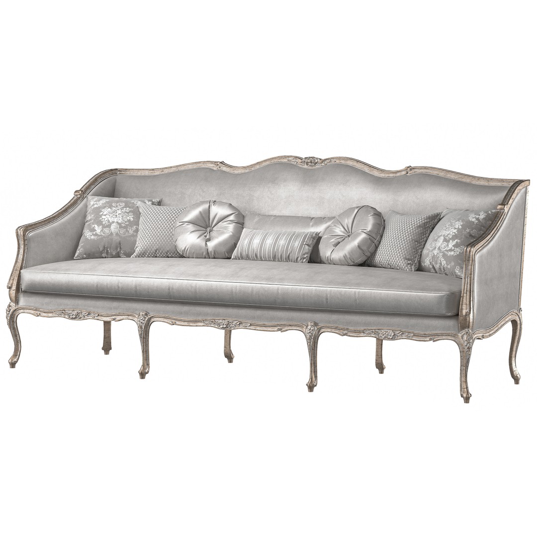 Provincial Sofa 3D Model – Classical Furniture, FBX, PBR Textures - View 4
