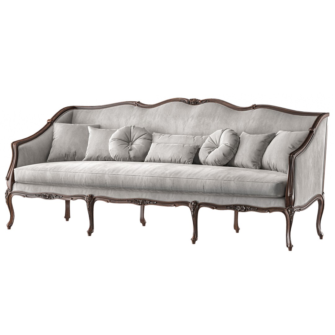 Provincial Sofa 3D Model – Classical Furniture, FBX, PBR Textures - View 5