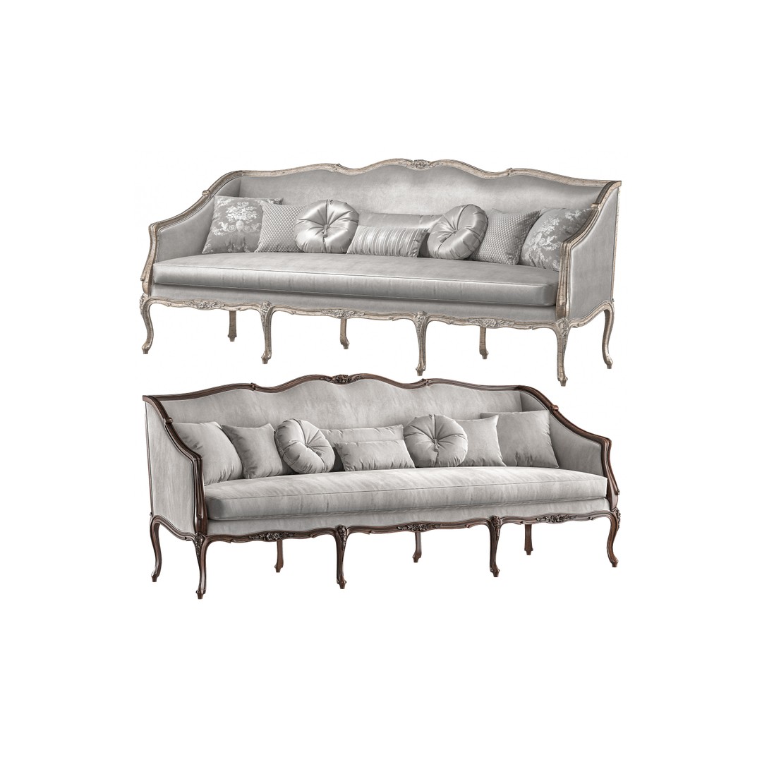Provincial Sofa 3D Model – Classical Furniture, FBX, PBR Textures - View 7