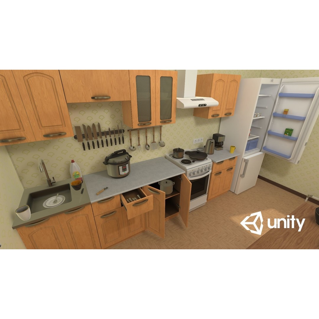 Kitchen Props 3D Model – Low Poly Game Ready Assets with PBR Textures - View 24