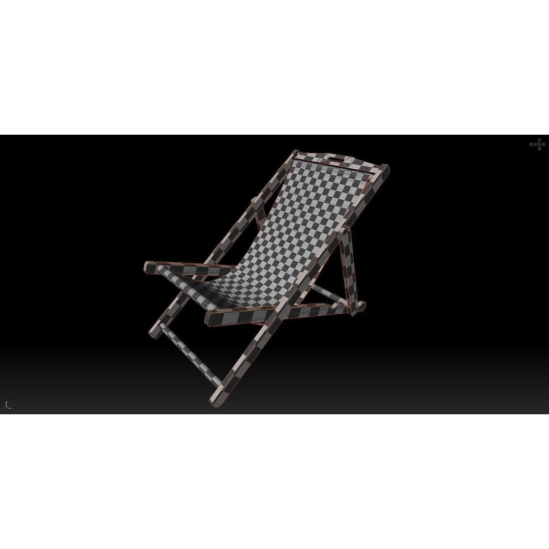 Wood Beach Chair 3D Model – Low Poly Game Ready Asset, PBR Textures - View 18
