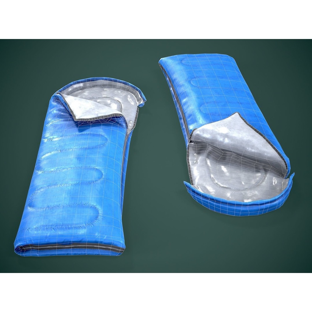 Sleeping Bag 3D Model – Low Poly Game Asset, FBX, PBR Textures - View 10