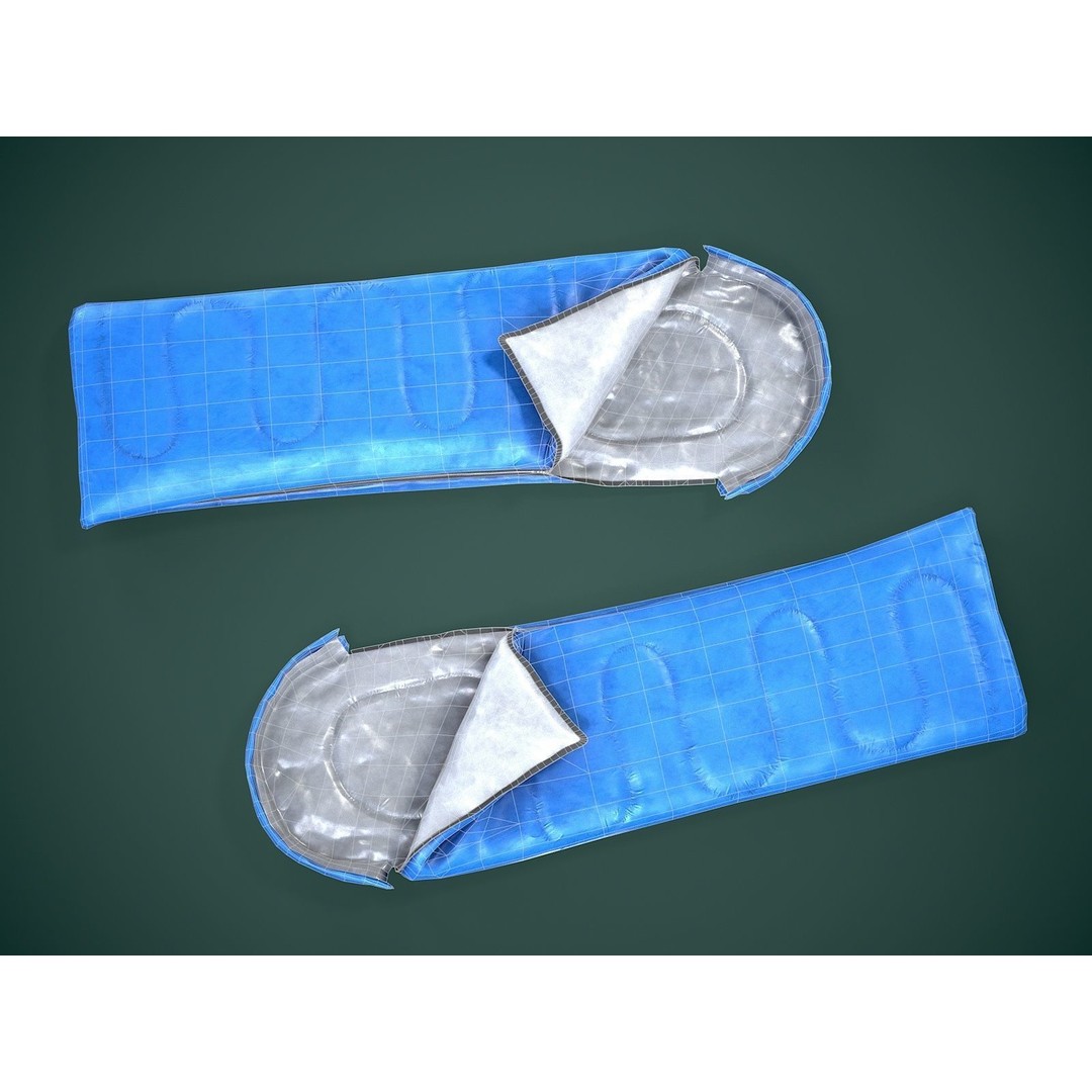 Sleeping Bag 3D Model – Low Poly Game Asset, FBX, PBR Textures - View 12