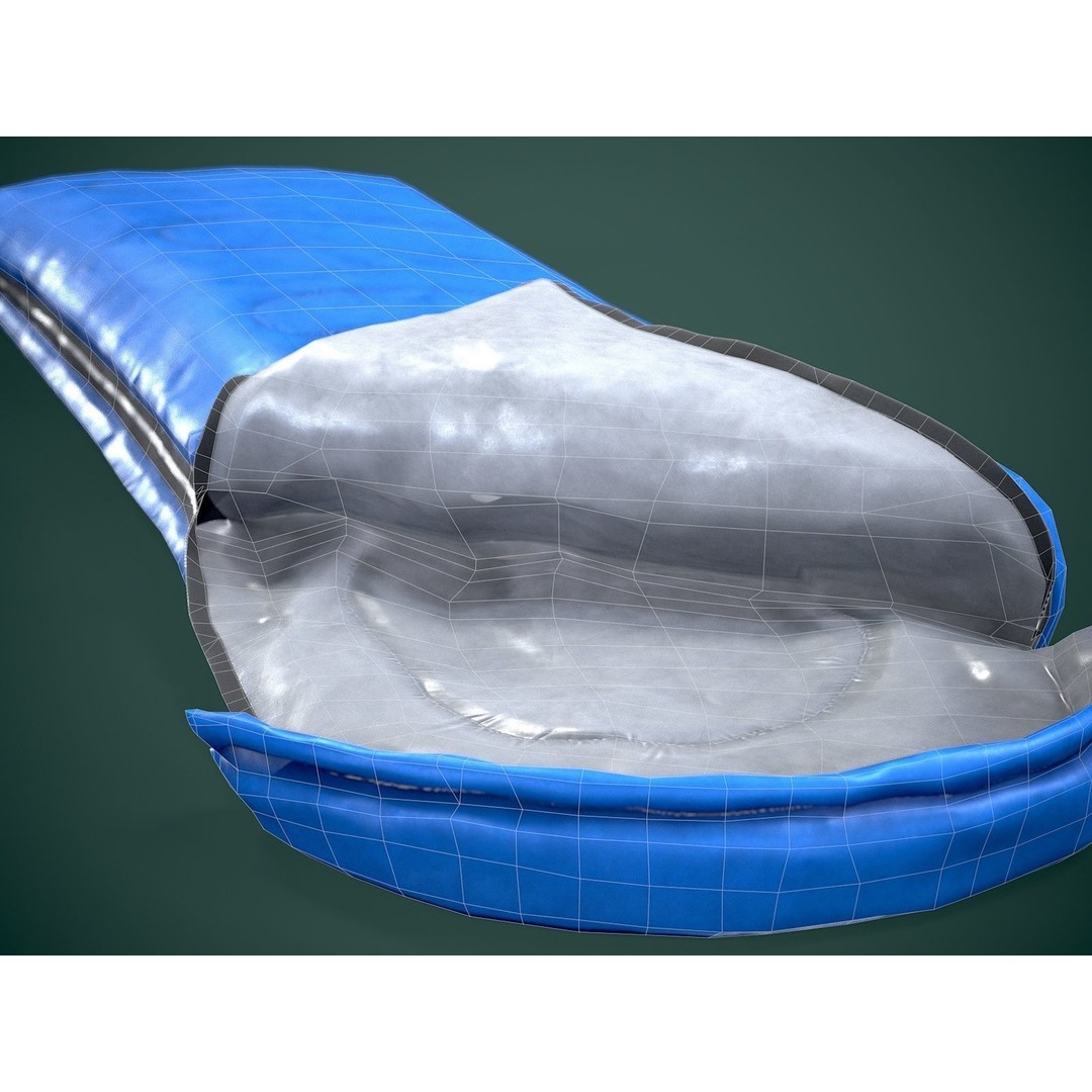 Sleeping Bag 3D Model – Low Poly Game Asset, FBX, PBR Textures - View 14
