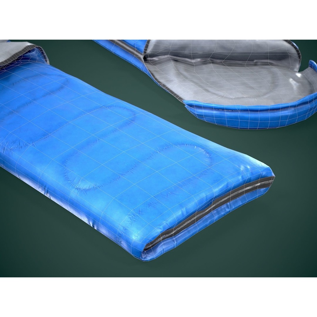 Sleeping Bag 3D Model – Low Poly Game Asset, FBX, PBR Textures - View 16