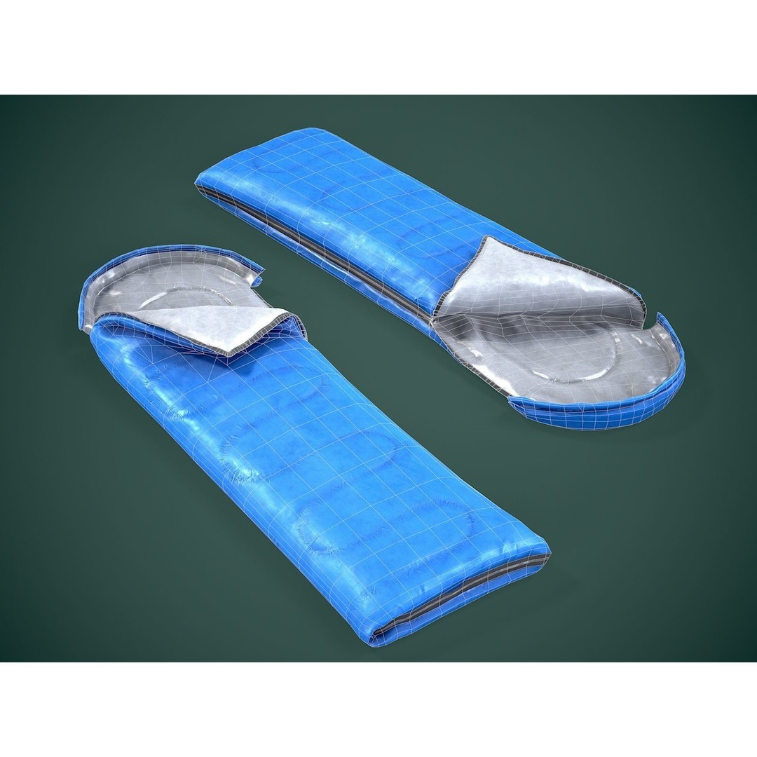 Sleeping Bag 3D Model – Low Poly Game Asset, FBX, PBR Textures - View 4