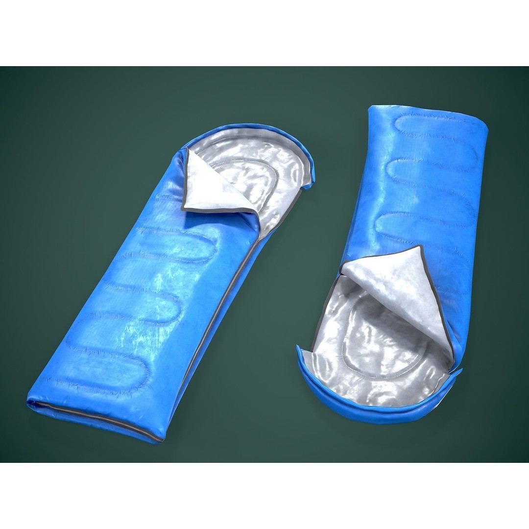 Sleeping Bag 3D Model – Low Poly Game Asset, FBX, PBR Textures - View 5