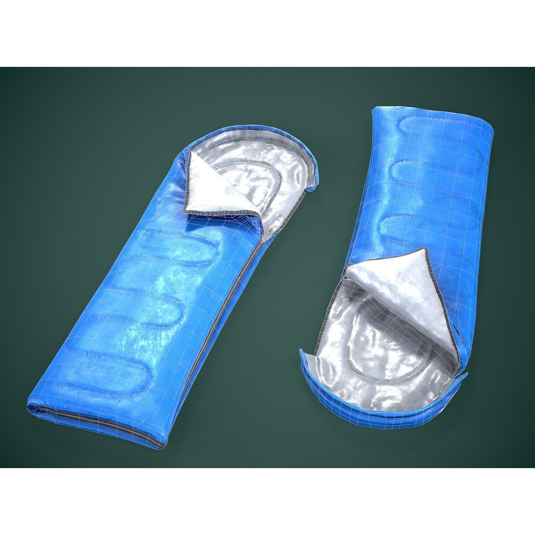 Sleeping Bag 3D Model – Low Poly Game Asset, FBX, PBR Textures - View 6